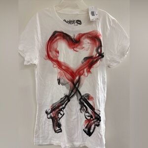 Spencer's White and Red Heart Graphic Kids Tee